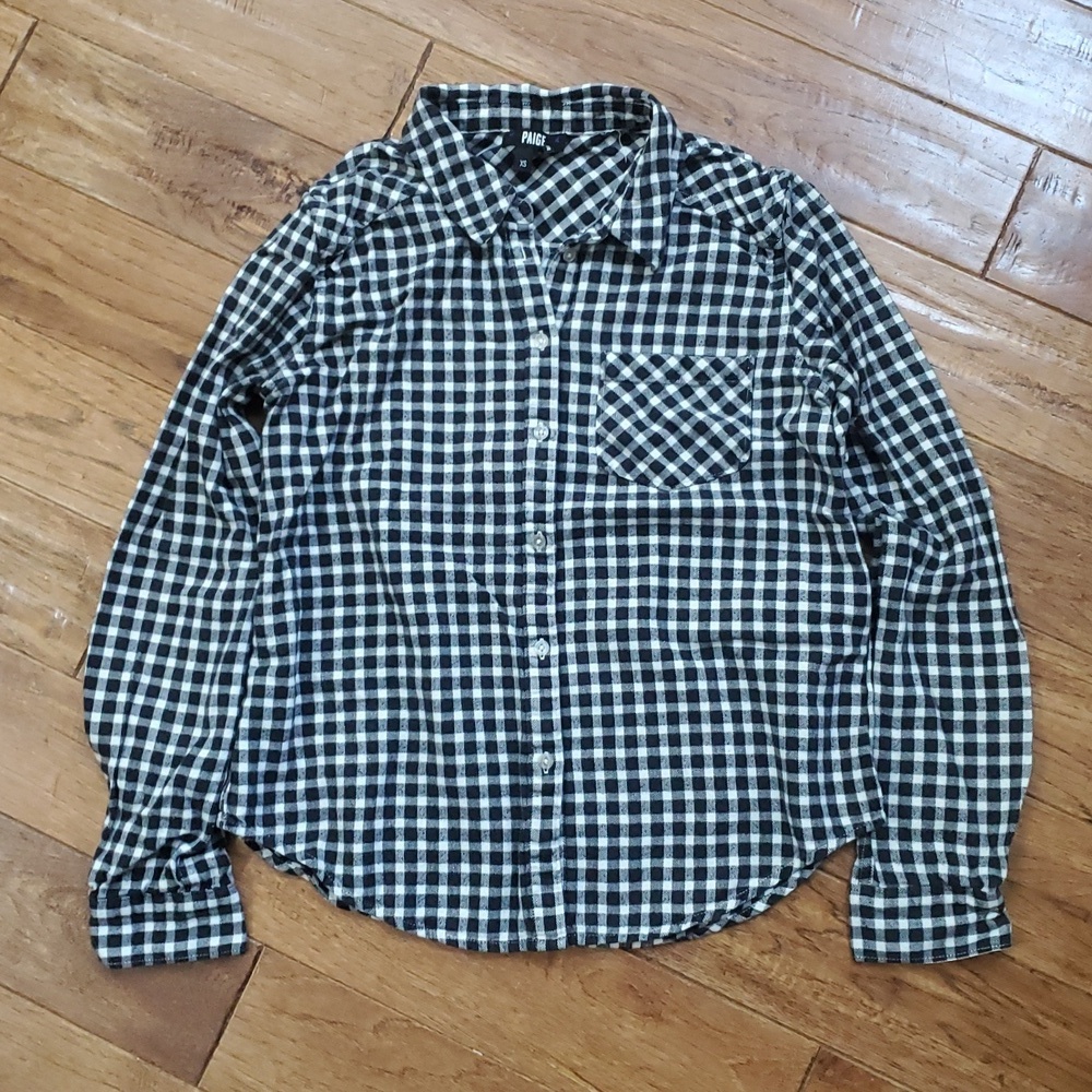 PAIGE Black and White Checkered Shirt
